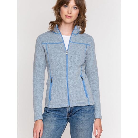 Overland Hadley Italian Wool-Blend Fleece Jacket Gray Blue Size L - Picture 3 of 9